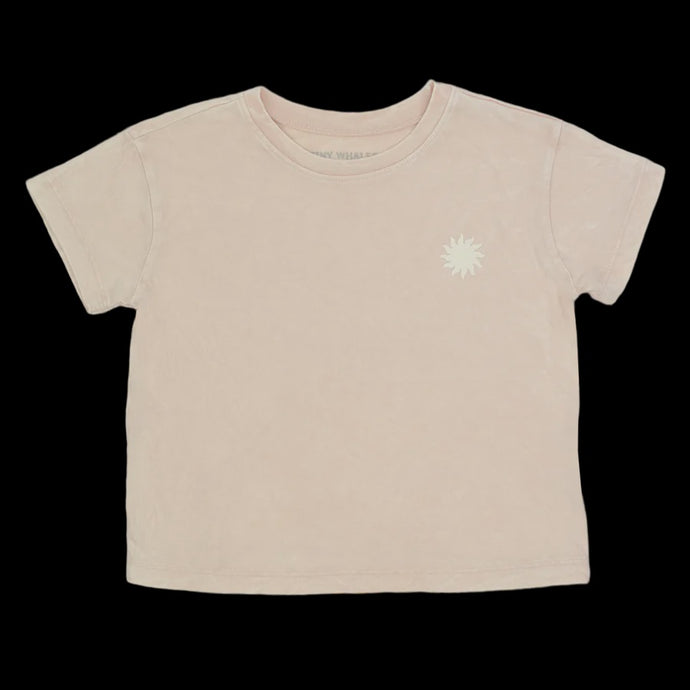 Tiny Whales - Pink Skies Boxy Tee - Mineral Faded Pink