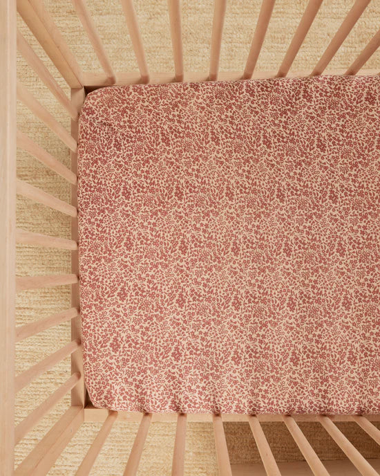 Quincy Mae Bamboo Crib Sheet - Oat Gingham