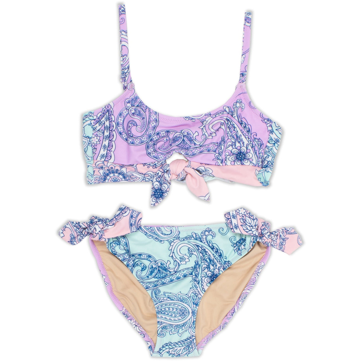 タンキニ [PLAGE] Crepe high neck swim set : 2color Splendid Girls Brighter Tie Dye Hi Neck Bikini Two Piece