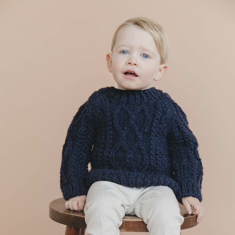 The Blueberry Hill Fisherman Sweater Navy Jack + Emmy