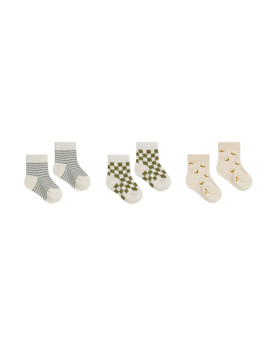 Rylee + Cru Printed Socks 3 Pack