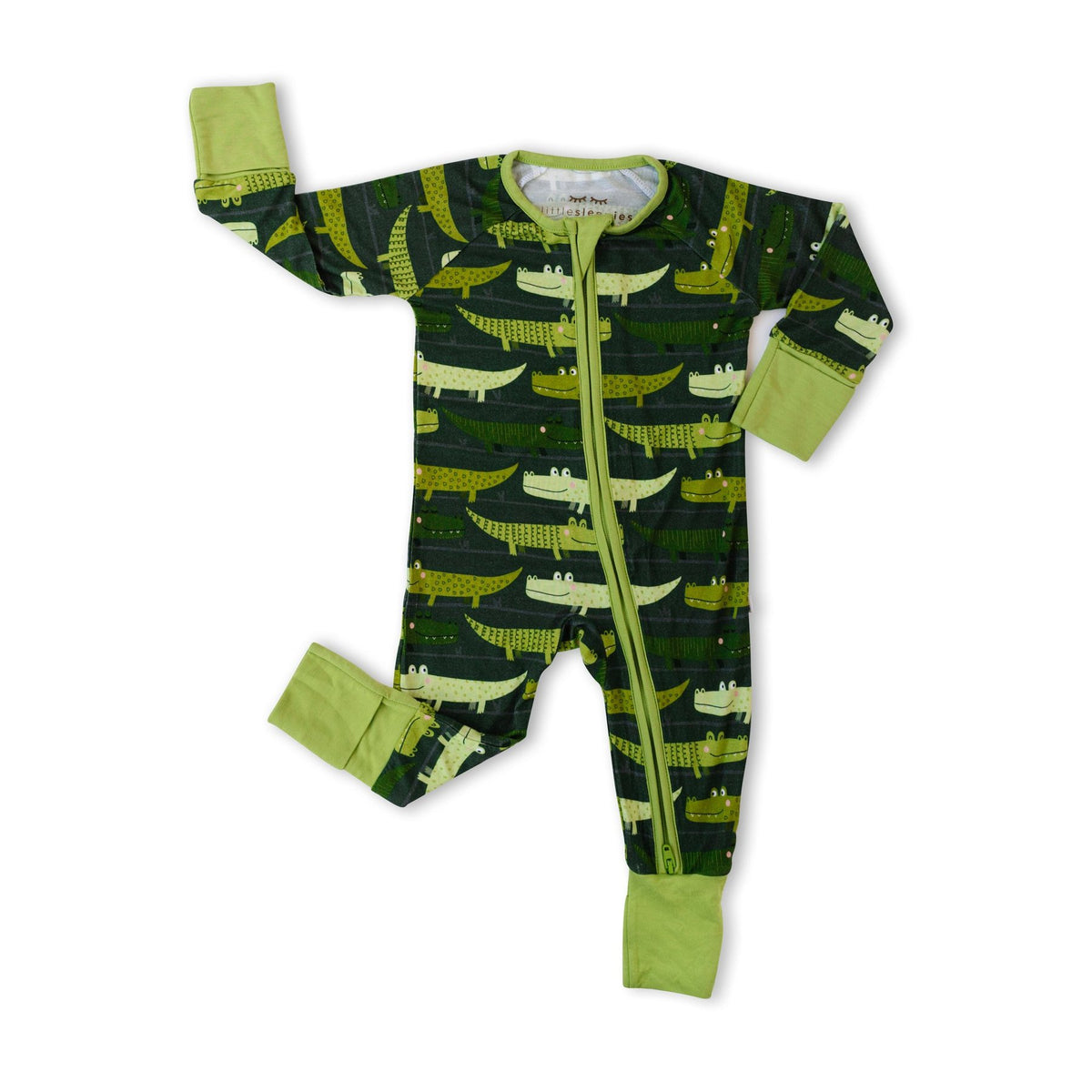 New Little Sleepies Green Crocs Bamboo outlet Zippy Size 18-24m