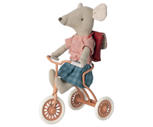 Load image into Gallery viewer, Maileg - Abri a Tricycle, Mouse - Coral