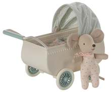 Load image into Gallery viewer, Maileg - Pram With Baby Mouse - Mint