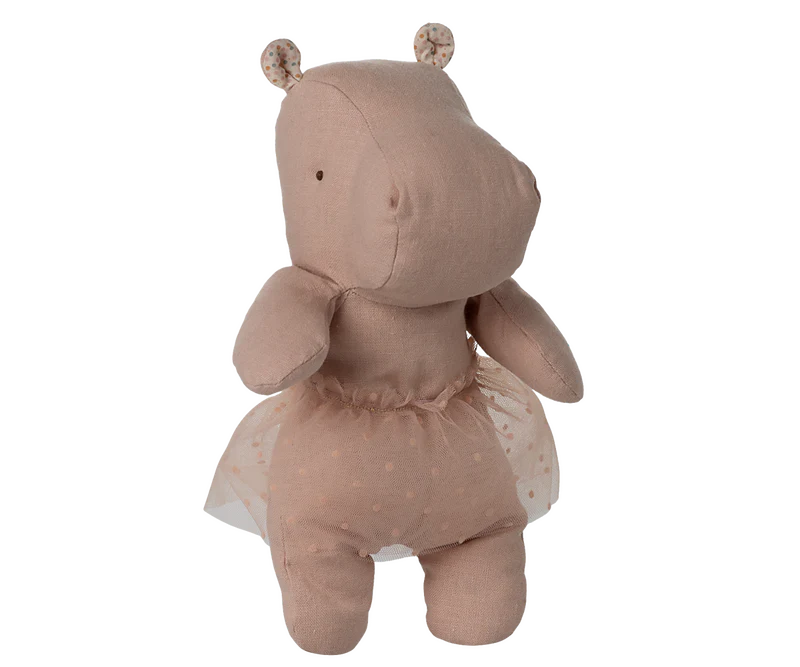 Maileg - Safari Friends, Hippo with Skirt, Small - Soft Rose