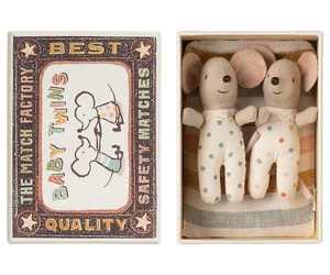 Baby Twins in a Matchbox - Polka Dot Outfits