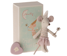 Load image into Gallery viewer, Tooth Fairy Mouse, Little Sister in Matchbox-Polka dot