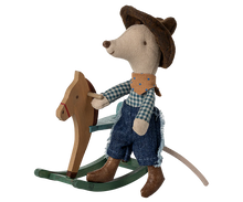 Load image into Gallery viewer, Maileg - Cowboy Mouse on Rocking Horse, Little Brother