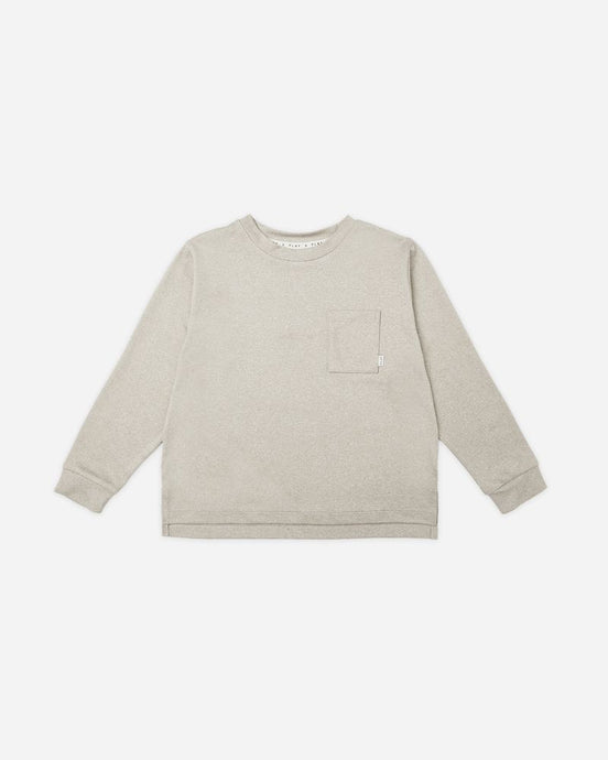 Rylee + Cru - Long Sleeve Pocket Tee - Heathered Stone