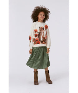 Molo - Organic Mika Sweatshirt - Red Sunflowers