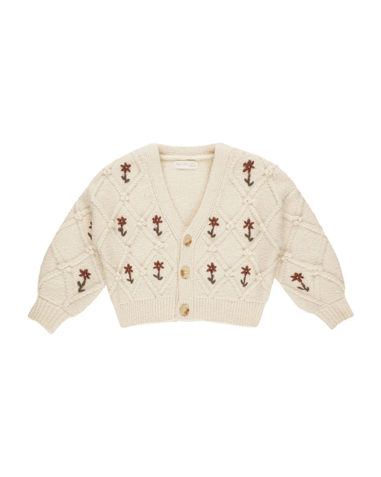 Rylee + Cru - Boxy Cardigan - Winter Floral Embroidery