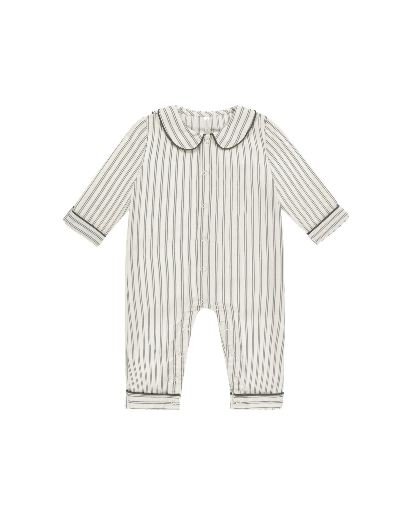 Rylee + Cru - Baby Pajama Romper - Forest Pinstripe