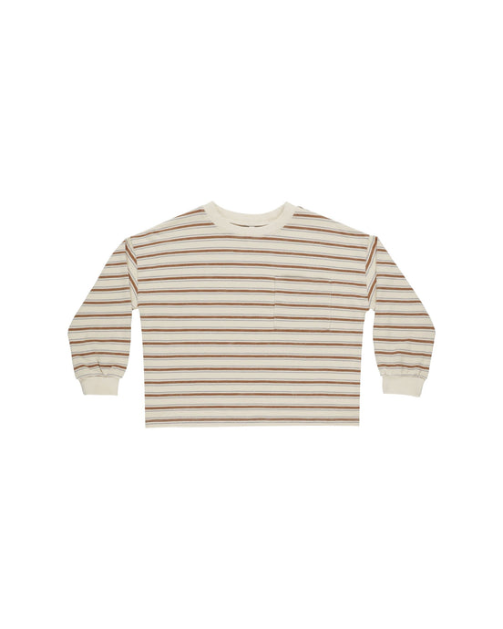 Rylee + Cru - Relaxed Long Sleeve Tee - Saddle Stripe