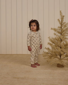 Rylee + Cru - Organic Long John Pajamas - Holiday Floral