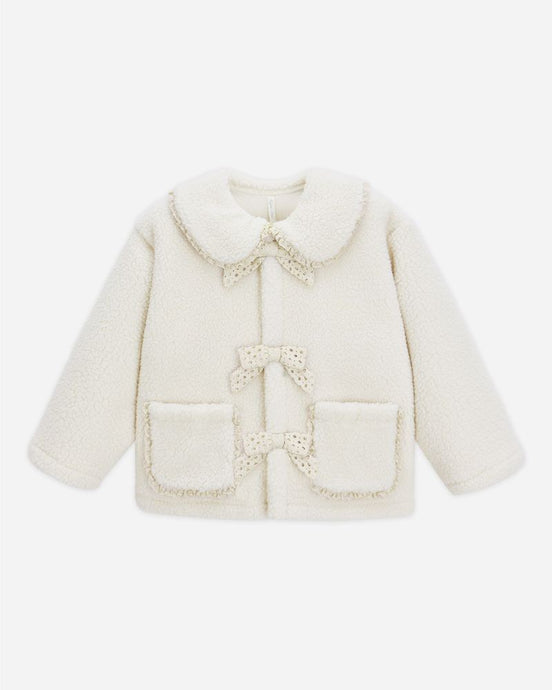 Rylee + Cru - Shearling Collared Coat - Natural