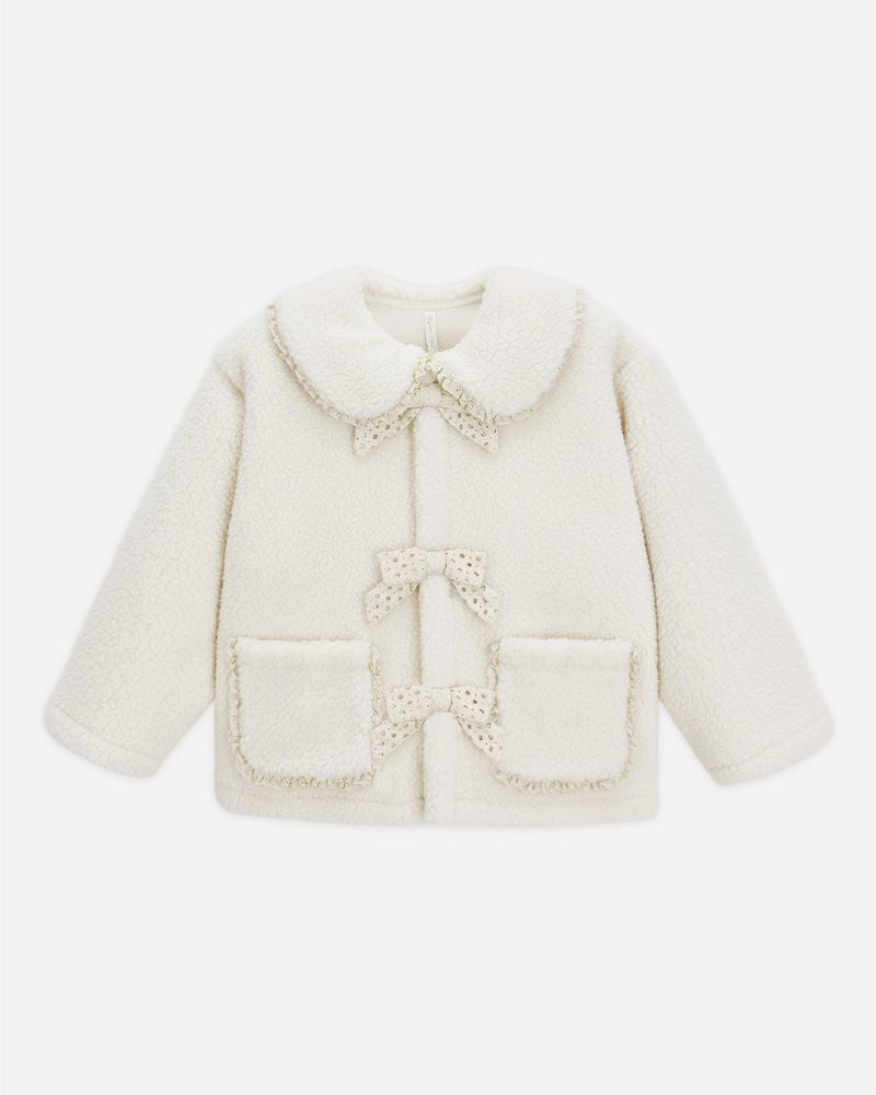 Rylee + Cru - Shearling Collared Coat - Natural