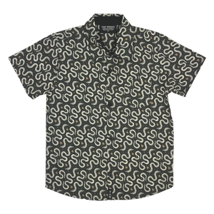 Tiny Whales - Adventure Society Button Up Shirt - Black/Multi