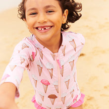 Load image into Gallery viewer, Pink Chicken - Girls Arden Suit - Neapolitan Ice Cream Cones