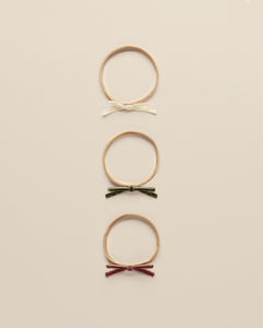 Noralee - Velvet Bow Headbands - Poppy, Ivory, Olive, O/S