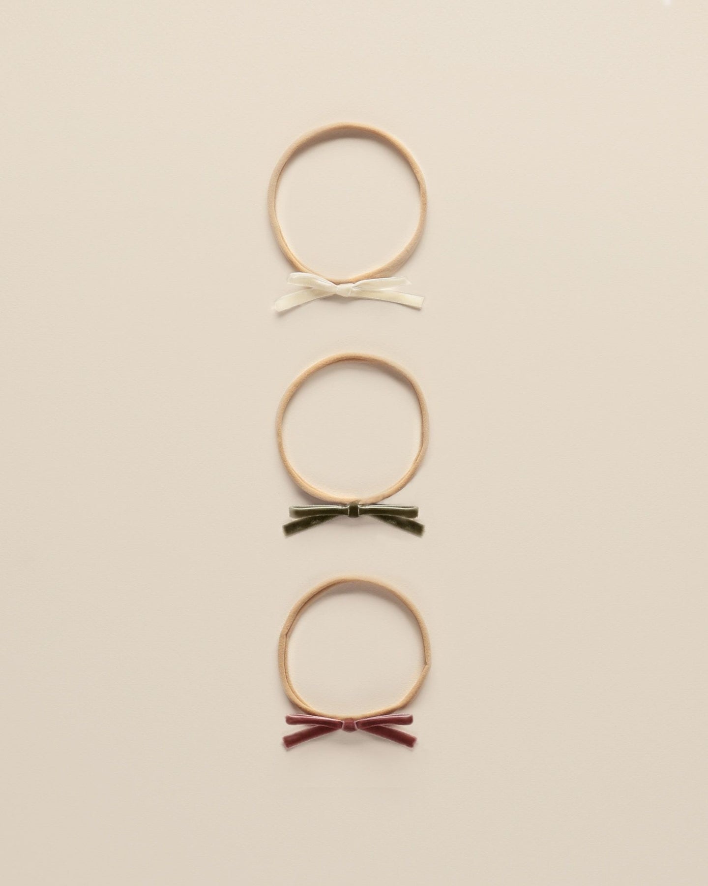 Noralee - Velvet Bow Headbands - Poppy, Ivory, Olive, O/S