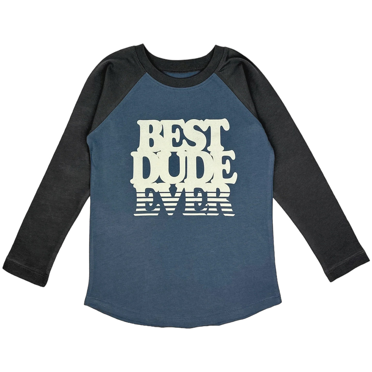 Tiny Whales - Best Dude Ever LS Raglan - Navy/Black