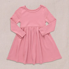 Load image into Gallery viewer, Pink Chicken - Sunny Long Sleeve Rib Dress - Dark Pink