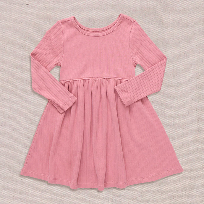 Pink Chicken - Sunny Long Sleeve Rib Dress - Dark Pink