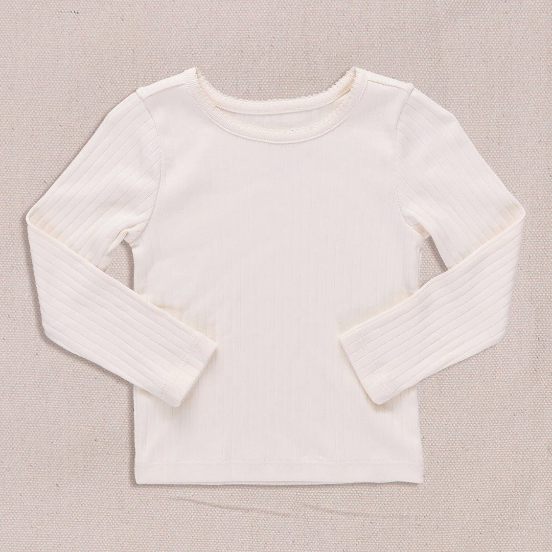 Pink Chicken - Seesaw Long Sleeve Rib T-Shirt - Cream