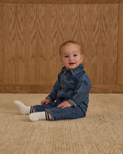 Load image into Gallery viewer, Rylee + Cru - Collared Baby Jumpsuit - Indigo Denim