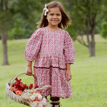 Load image into Gallery viewer, Pink Chicken - Maribelle Dress - Burgundy Climbing Floral