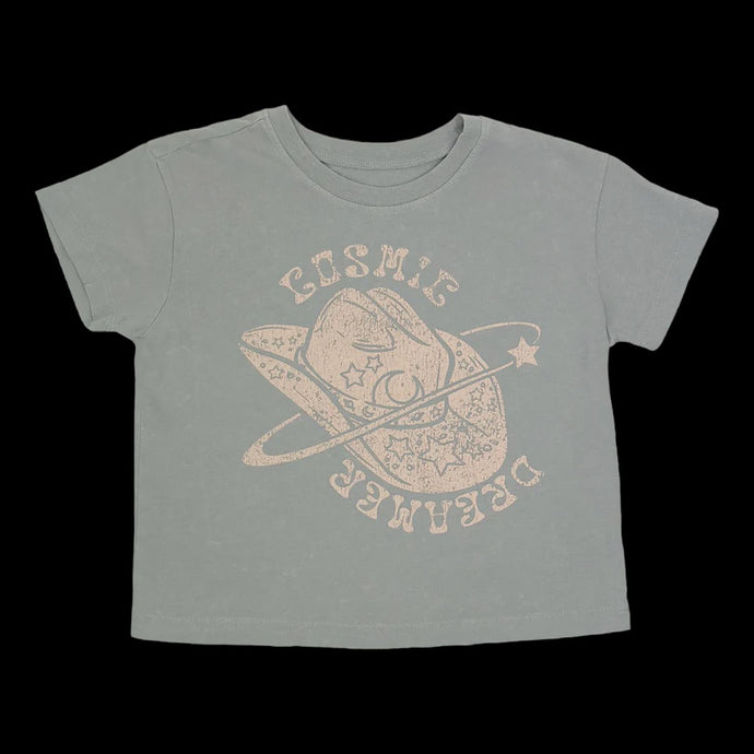 Tiny Whales - Cosmic Dreamer Boxy Tee - Mineral Slate