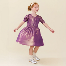 Load image into Gallery viewer, Pink Chicken - Girls Lame Laurie Dress - Deep Purple