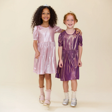 Load image into Gallery viewer, Pink Chicken - Girls Lame Laurie dress - Glitter Pink