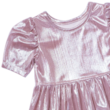 Load image into Gallery viewer, Pink Chicken - Girls Lame Laurie dress - Glitter Pink