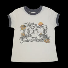 Load image into Gallery viewer, Tiny Whales - Desert Roads Ringer Tee - Natural / Vintage Black
