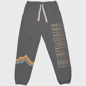 Tiny Whales - Explore French Terry Sweatpants - Vintage Black