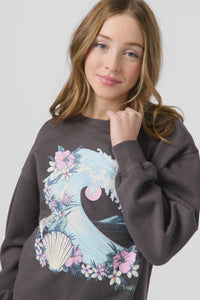 O'neill - Girl's Skylar Crew Neck Fleece - Washed Black