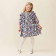 Load image into Gallery viewer, Pink Chicken - Girls Everly Dress - True Blue Sketched Floral
