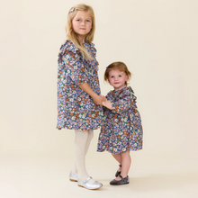 Load image into Gallery viewer, Pink Chicken - Baby Girls Everly Dress Set - True Blue Sketched Floral