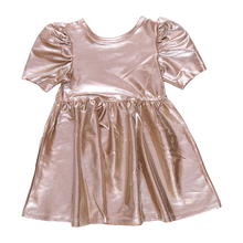 Load image into Gallery viewer, Pink Chicken - Girls Lame Lauri Dress - Champagne