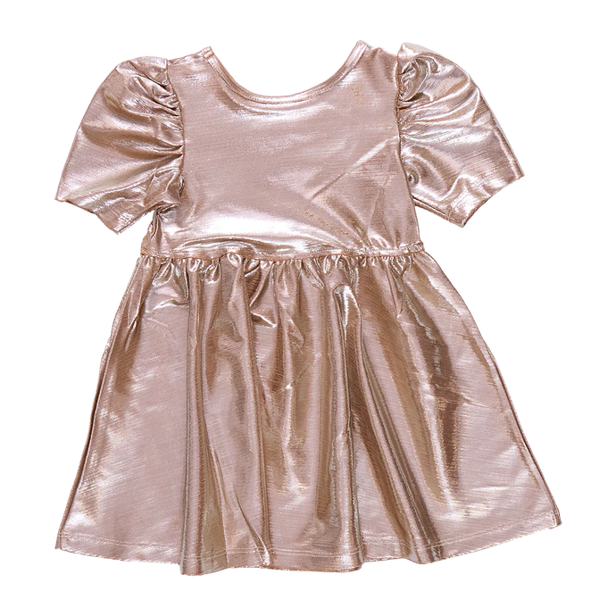 Pink Chicken - Girls Lame Lauri Dress - Champagne