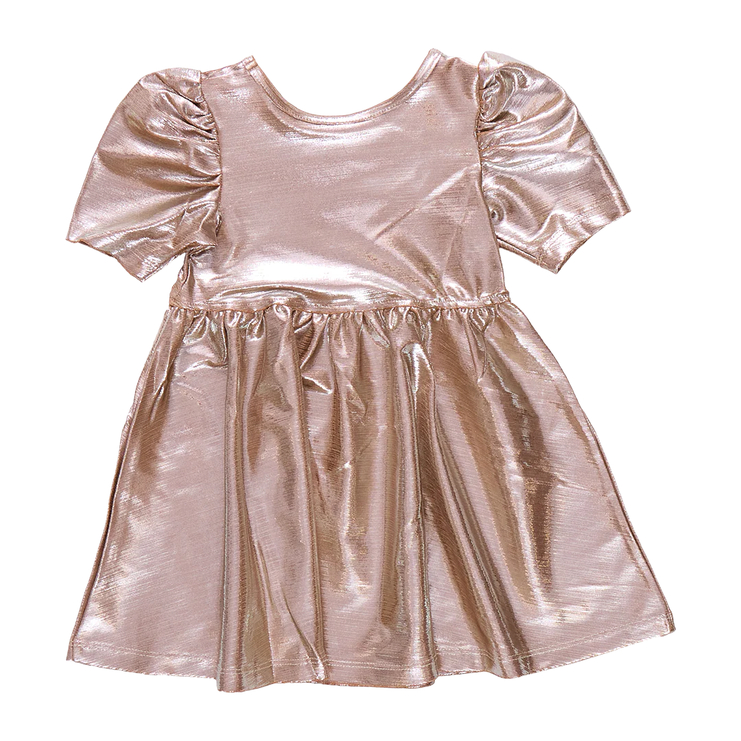 Pink Chicken - Girls Lame Lauri Dress - Champagne