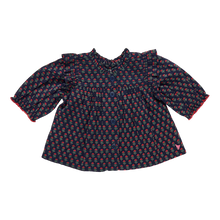 Load image into Gallery viewer, Pink Chicken - Girls Kalani Button Up Top - Navy Carnation