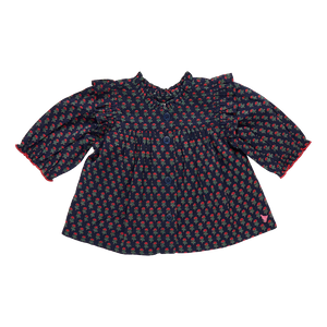 Pink Chicken - Girls Kalani Button Up Top - Navy Carnation