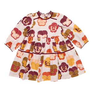 Pink Chicken - Girls Charlie Dress - Autumn Pansies