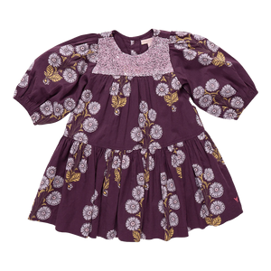 Pink Chicken - Girls Fiona Dress - Plum Buttercup Floral