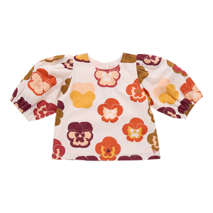Pink Chicken - Girls Dana Top - Autumn Pansies