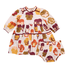 Load image into Gallery viewer, Pink Chicken - Baby Girls Charlie Dress Set - Autumn Pansies
