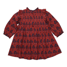 Load image into Gallery viewer, Pink Chicken - Girls Jaipur Dress - Red Autumn Strawflower