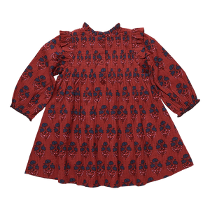 Pink Chicken - Girls Jaipur Dress - Red Autumn Strawflower